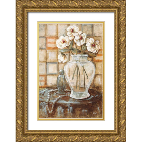 Travertine I Gold Ornate Wood Framed Art Print with Double Matting by Linza, Loretta