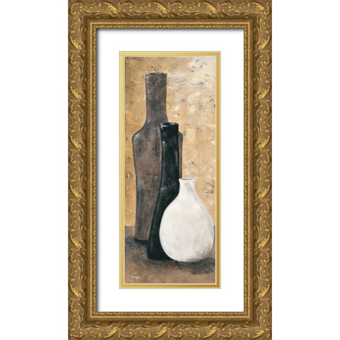Anthracite II Gold Ornate Wood Framed Art Print with Double Matting by Linza, Loretta