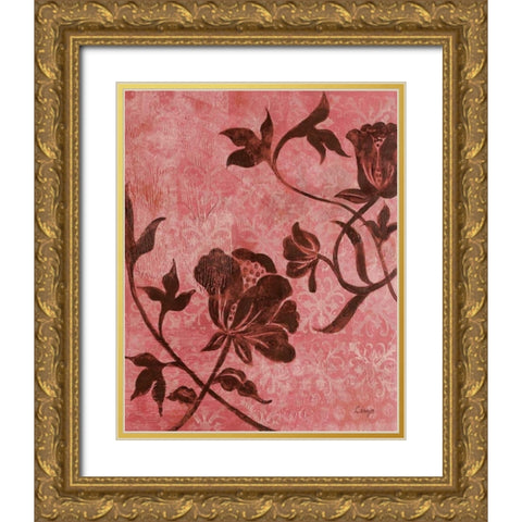La Vie en Rose II Gold Ornate Wood Framed Art Print with Double Matting by Linza, Loretta