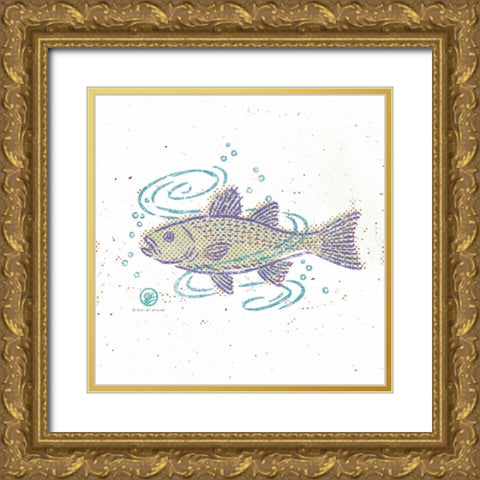 Rustic Fish II Gold Ornate Wood Framed Art Print with Double Matting by McCollum, Sudi