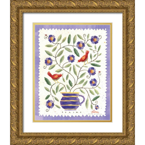 Four Seasons II Gold Ornate Wood Framed Art Print with Double Matting by McCollum, Sudi