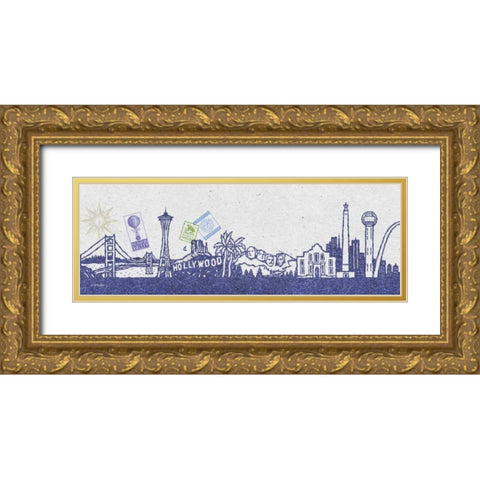 National Skyline I Gold Ornate Wood Framed Art Print with Double Matting by McCollum, Sudi