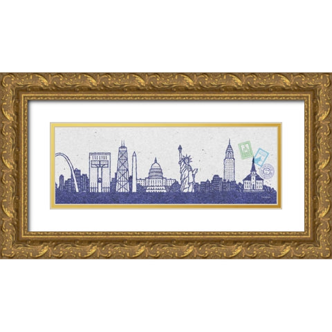 National Skyline II Gold Ornate Wood Framed Art Print with Double Matting by McCollum, Sudi