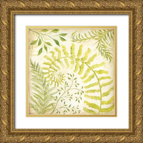Fern Botanical II Gold Ornate Wood Framed Art Print with Double Matting by McRostie, Kate