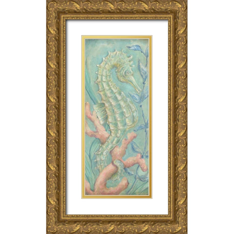 Santorini Seahorse I Gold Ornate Wood Framed Art Print with Double Matting by McRostie, Kate