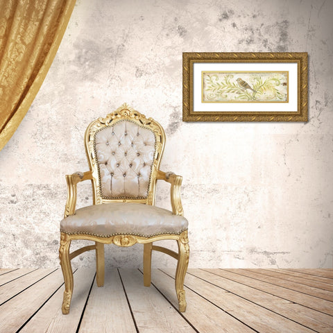 Eco Sparrow Gold Ornate Wood Framed Art Print with Double Matting by McRostie, Kate