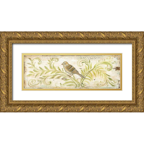 Eco Sparrow Gold Ornate Wood Framed Art Print with Double Matting by McRostie, Kate