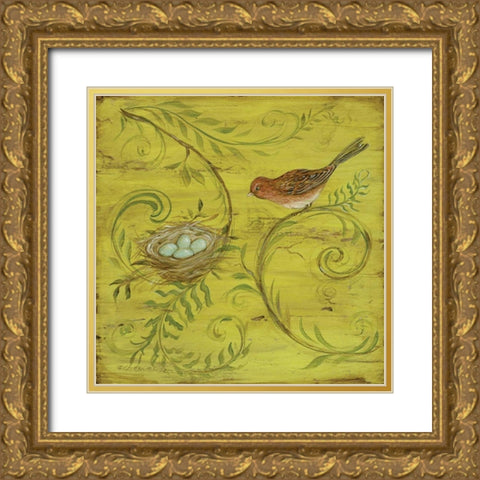 Natures Nest IV Gold Ornate Wood Framed Art Print with Double Matting by McRostie, Kate