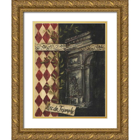 Arc de Triomphe Gold Ornate Wood Framed Art Print with Double Matting by McRostie, Kate