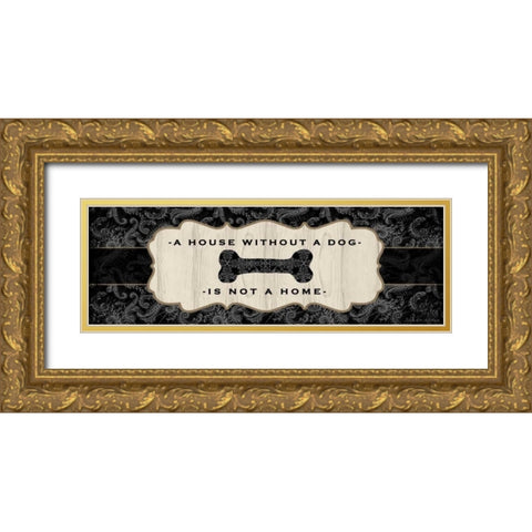 Top Dog Sign II Gold Ornate Wood Framed Art Print with Double Matting by McRostie, Kate
