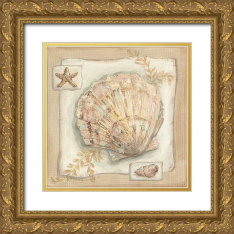 Sandy Scallop Gold Ornate Wood Framed Art Print with Double Matting by McRostie, Kate