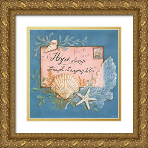 Paradise Postcards IV Gold Ornate Wood Framed Art Print with Double Matting by McRostie, Kate