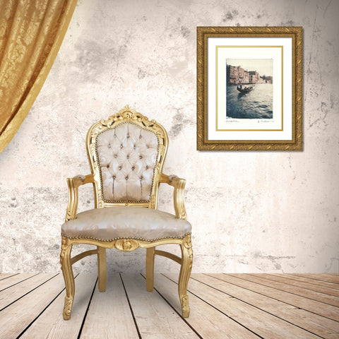 Gondolier Gold Ornate Wood Framed Art Print with Double Matting by Melious, Amy