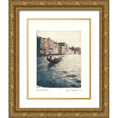 Gondolier Gold Ornate Wood Framed Art Print with Double Matting by Melious, Amy