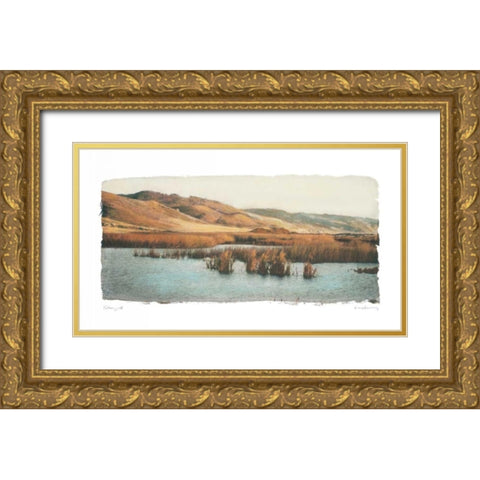 Estuary II Gold Ornate Wood Framed Art Print with Double Matting by Melious, Amy