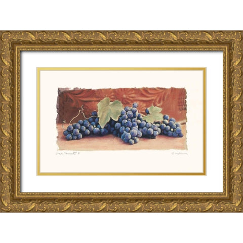 Grape Harvest I Gold Ornate Wood Framed Art Print with Double Matting by Melious, Amy