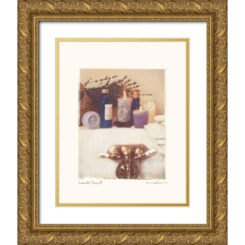 Lavender Time II Gold Ornate Wood Framed Art Print with Double Matting by Melious, Amy