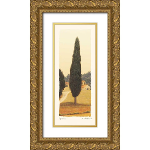 Cypress I Gold Ornate Wood Framed Art Print with Double Matting by Melious, Amy
