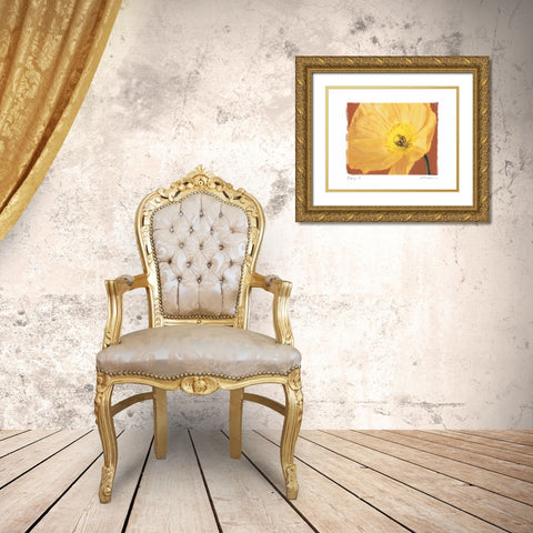 Poppy II Gold Ornate Wood Framed Art Print with Double Matting by Melious, Amy