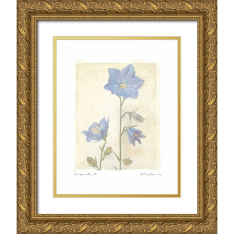 Campanula II Gold Ornate Wood Framed Art Print with Double Matting by Melious, Amy