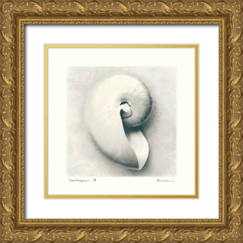 Sea Shapes III Gold Ornate Wood Framed Art Print with Double Matting by Melious, Amy