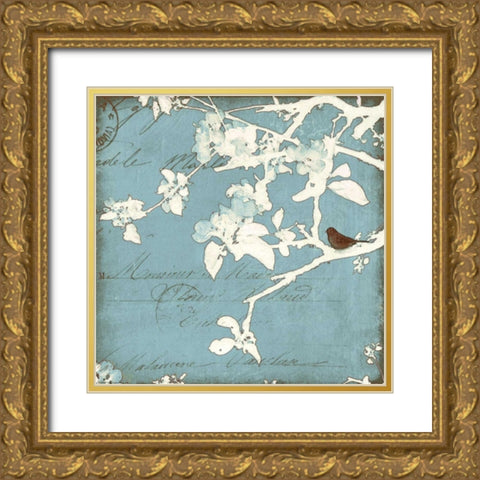 Song Birds III Gold Ornate Wood Framed Art Print with Double Matting by Melious, Amy