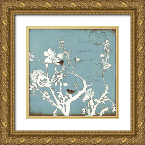 Song Birds IV Gold Ornate Wood Framed Art Print with Double Matting by Melious, Amy