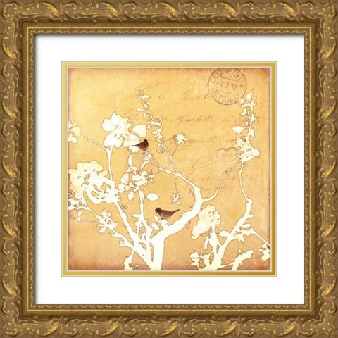 Song Birds VI Gold Ornate Wood Framed Art Print with Double Matting by Melious, Amy