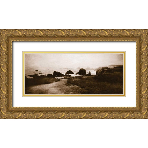 Sepia Island Shores II Gold Ornate Wood Framed Art Print with Double Matting by Melious, Amy