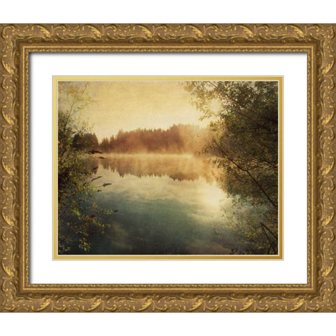 Sunset II Gold Ornate Wood Framed Art Print with Double Matting by Melious, Amy