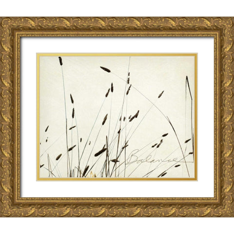 Grass Balance Gold Ornate Wood Framed Art Print with Double Matting by Melious, Amy