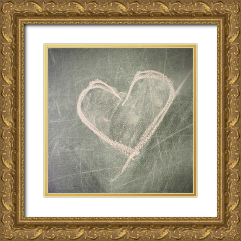 Heart Gold Ornate Wood Framed Art Print with Double Matting by Melious, Amy