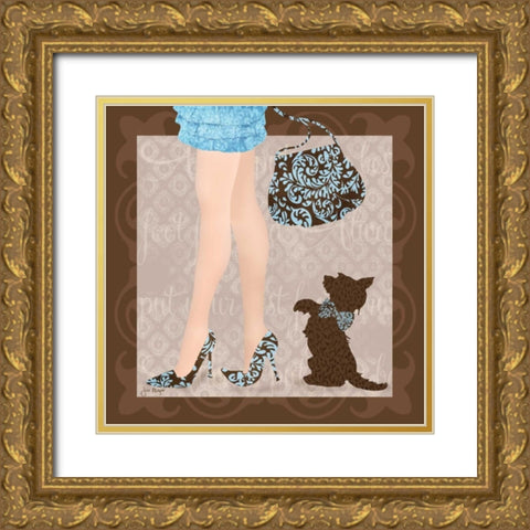 Best Foot Forward II Gold Ornate Wood Framed Art Print with Double Matting by Meyer, Jill