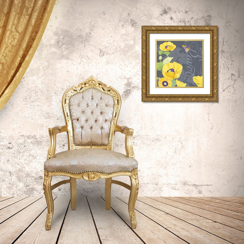 Pavot II Gold Ornate Wood Framed Art Print with Double Matting by Meyer, Jill