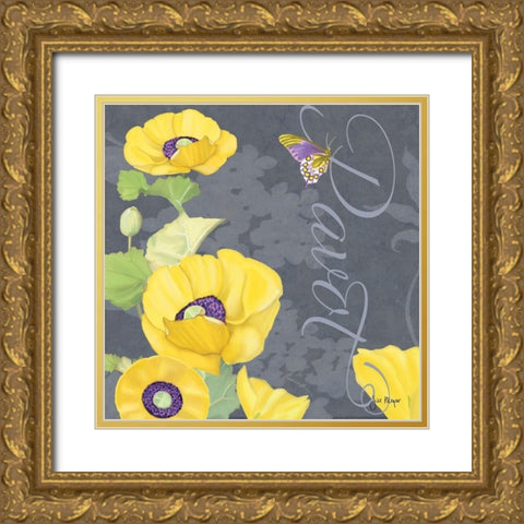 Pavot II Gold Ornate Wood Framed Art Print with Double Matting by Meyer, Jill