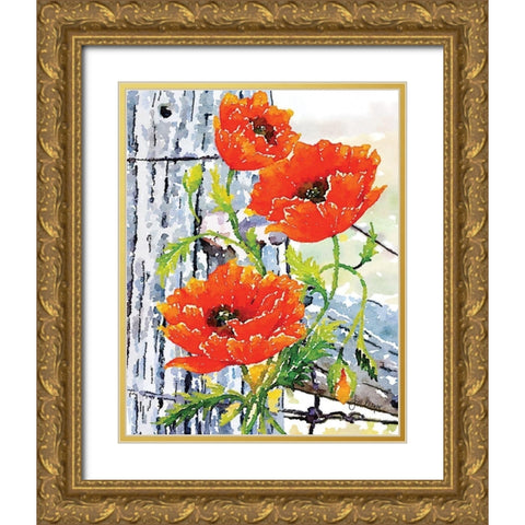 Fenced In II Gold Ornate Wood Framed Art Print with Double Matting by Meyer, Jill