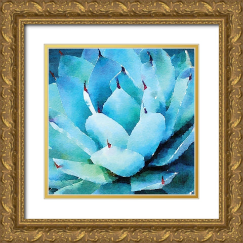 Oppulent Succulents II Gold Ornate Wood Framed Art Print with Double Matting by Meyer, Jill
