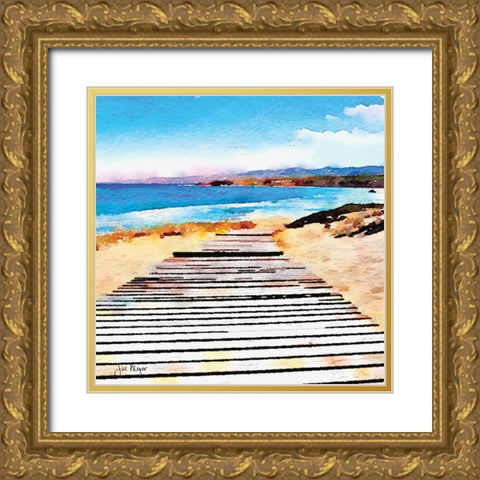 Pier Review Gold Ornate Wood Framed Art Print with Double Matting by Meyer, Jill