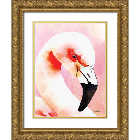Amazing Flamingos I Gold Ornate Wood Framed Art Print with Double Matting by Meyer, Jill