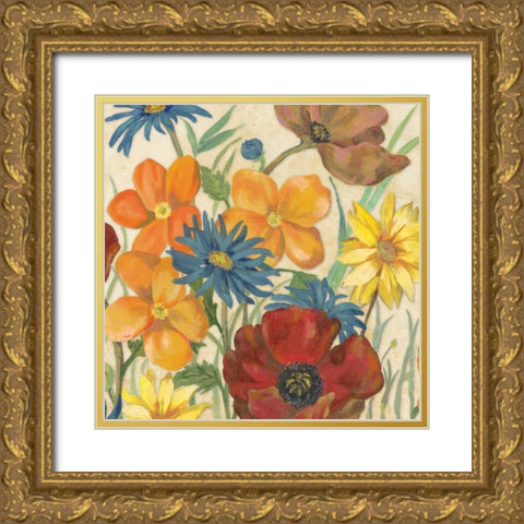 Garden Assortment I Gold Ornate Wood Framed Art Print with Double Matting by Ferry, Margaret