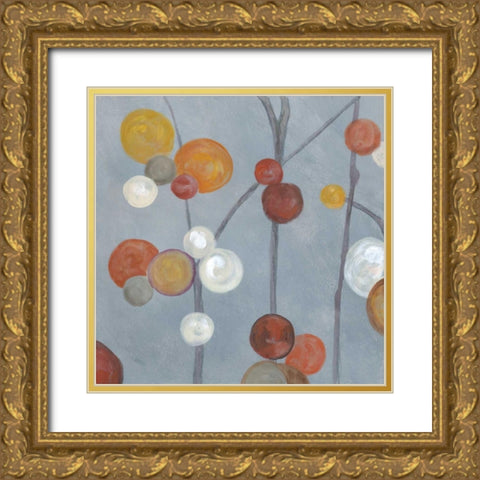 Baubles in Paprika II Gold Ornate Wood Framed Art Print with Double Matting by Ferry, Margaret