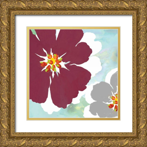 Marsala Blossom I Gold Ornate Wood Framed Art Print with Double Matting by Ferry, Margaret