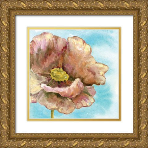 Fresh Poppies I Gold Ornate Wood Framed Art Print with Double Matting by Ferry, Margaret