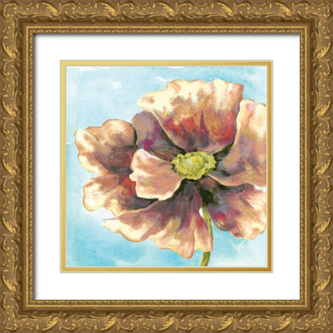 Fresh Poppies II Gold Ornate Wood Framed Art Print with Double Matting by Ferry, Margaret