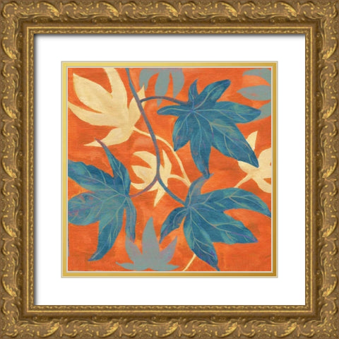 Summer Leaves II Gold Ornate Wood Framed Art Print with Double Matting by Ferry, Margaret