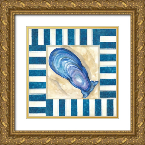 Nautical Oyster Gold Ornate Wood Framed Art Print with Double Matting by Ferry, Margaret