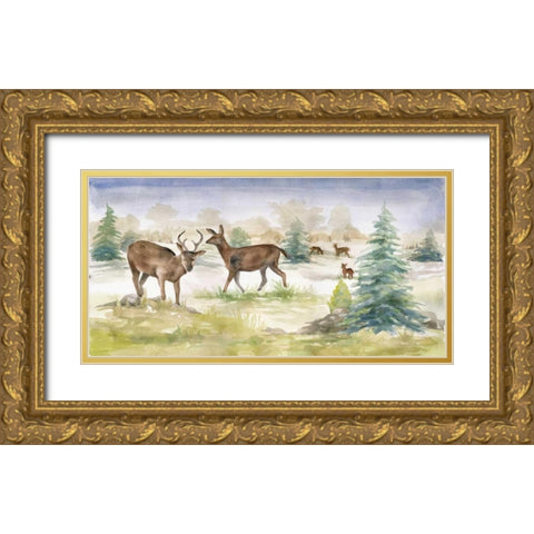 In the Meadow Gold Ornate Wood Framed Art Print with Double Matting by Ferry, Margaret