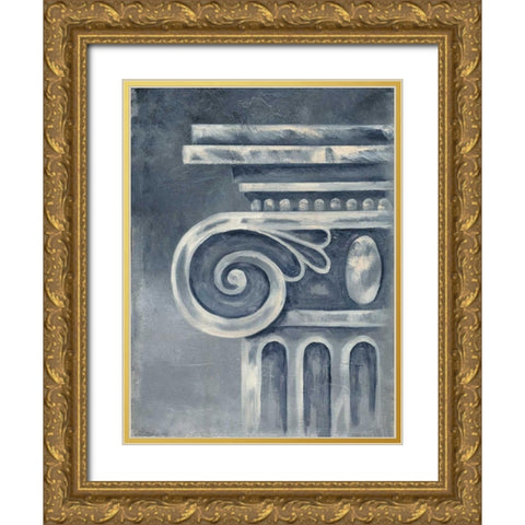 Grey Column I Gold Ornate Wood Framed Art Print with Double Matting by Ferry, Margaret