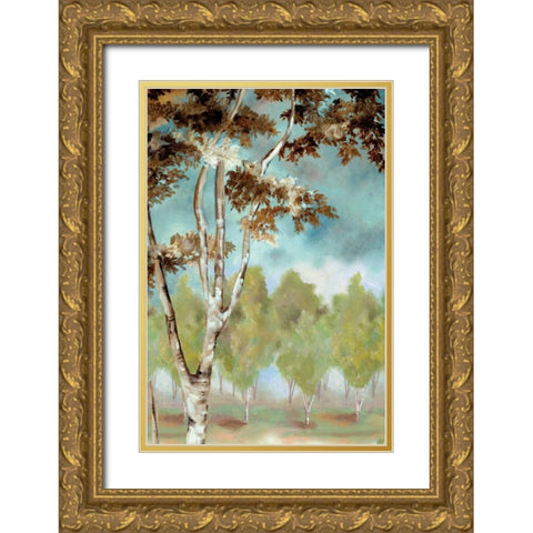 Birch Forest I Gold Ornate Wood Framed Art Print with Double Matting by Ferry, Margaret
