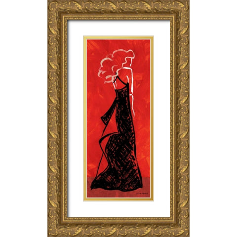 Shy Gold Ornate Wood Framed Art Print with Double Matting by Matla, Jennifer